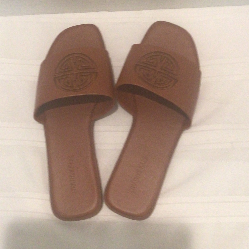 Stratuxx Kaze women’s flat open toe slide sandals brown